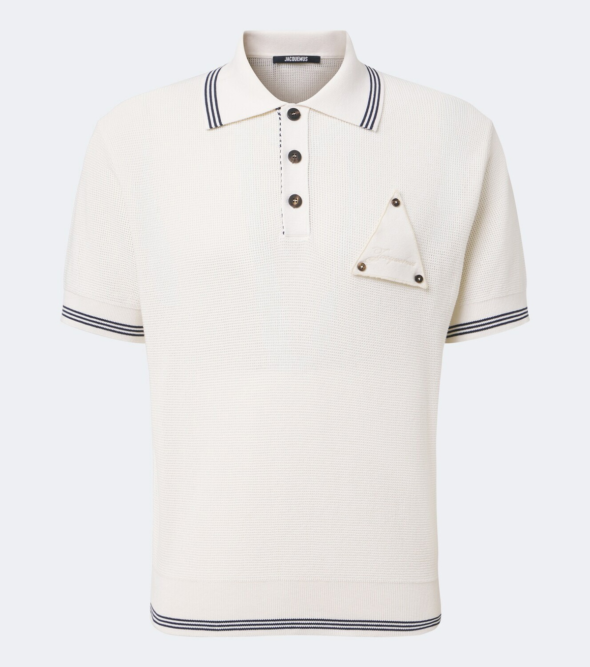 Jacquemus Voilier waffe-knit silk and cotton polo shirt