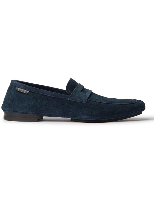 Photo: TOM FORD - Berrick Suede Penny Loafers - Blue