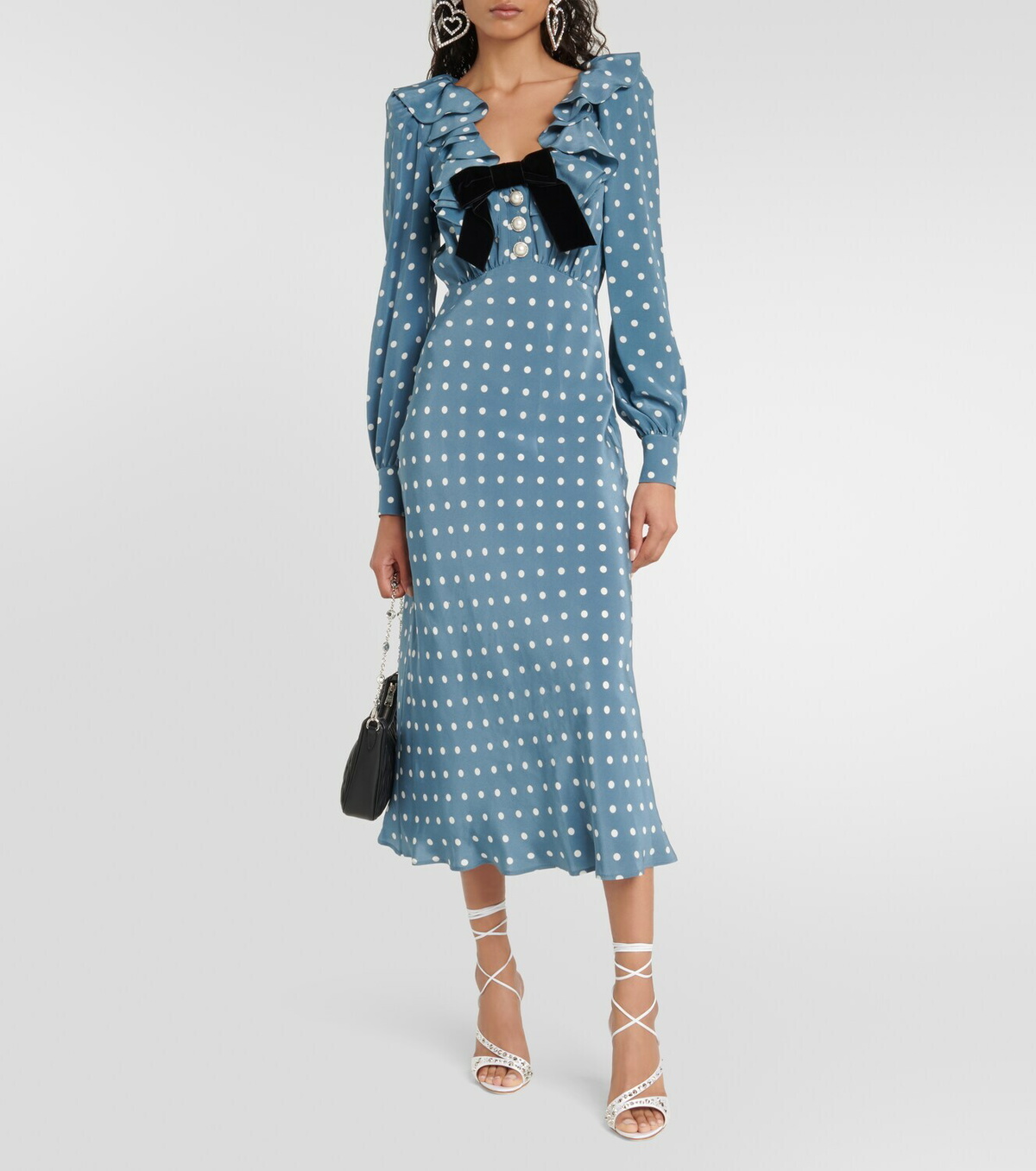 パーティードレス Midi Polka Dot Print Silk Dress Alessandra Rich Polka-dot silk midi dress Alessandra Rich