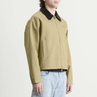 Cole Buxton Men's Leather Collar Cottom Overshirt in Sand