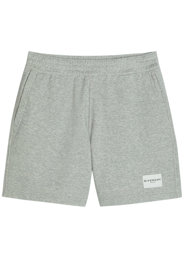 Photo: Givenchy Logo Cotton Shorts Light Grey