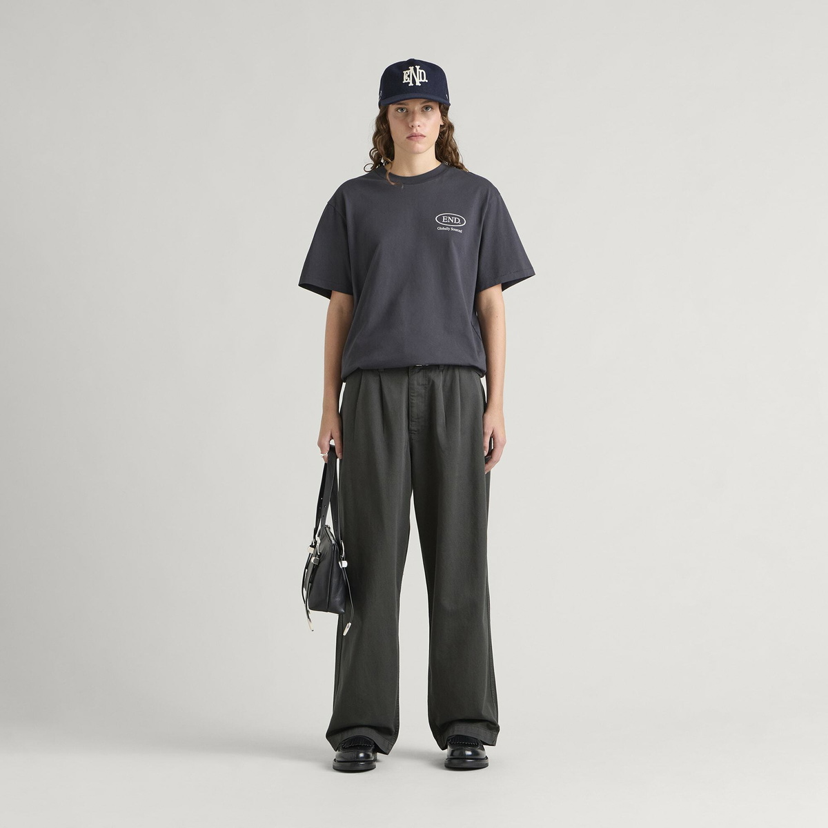 END. Worn Established T-shirt in Cinder Black