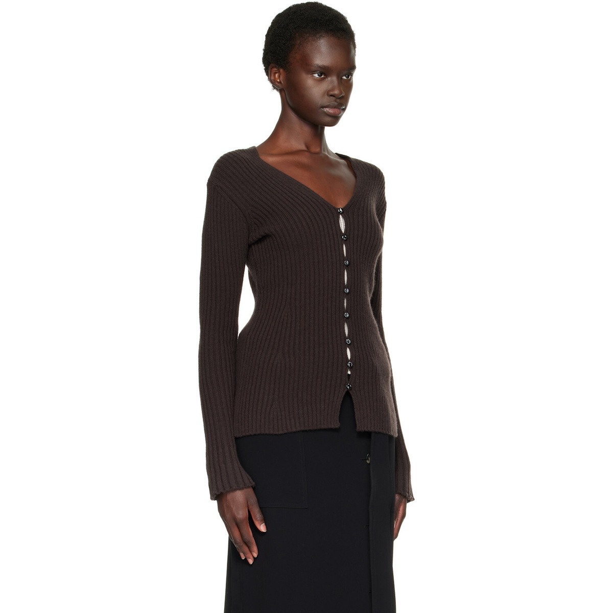 Proenza Schouler Brown Valeria Cardigan