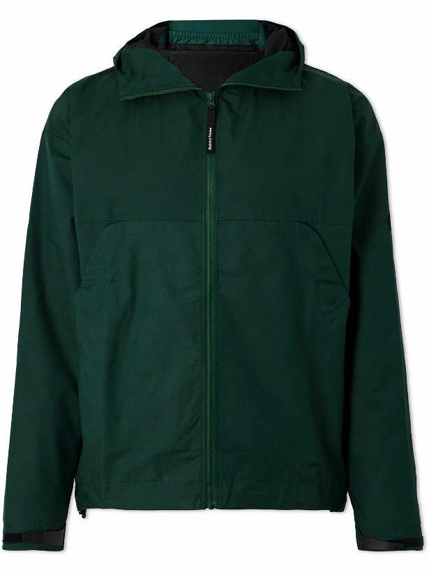 Photo: DISTRICT VISION - Logo-Appliquéd Organic Cotton and Recycled Shell-Blend Hooded Jacket - Green