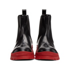 Dsquared2 Black and Red Tank Rain Chelsea Boots