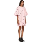 McQ Alexander McQueen Pink Mini Swallow Ruffled T-Shirt Dress