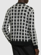 MARNI - Check Brushed Mohair Blend Knit Cardigan