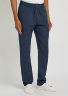 Sunspel Tapered-leg Linen Trousers Navy
