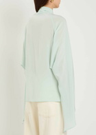 Stella Mccartney Tie-effect Silk Shirt Light Blue