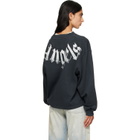 Palm Angels Black Big Neck Logo Balloon Crew Sweatshirt