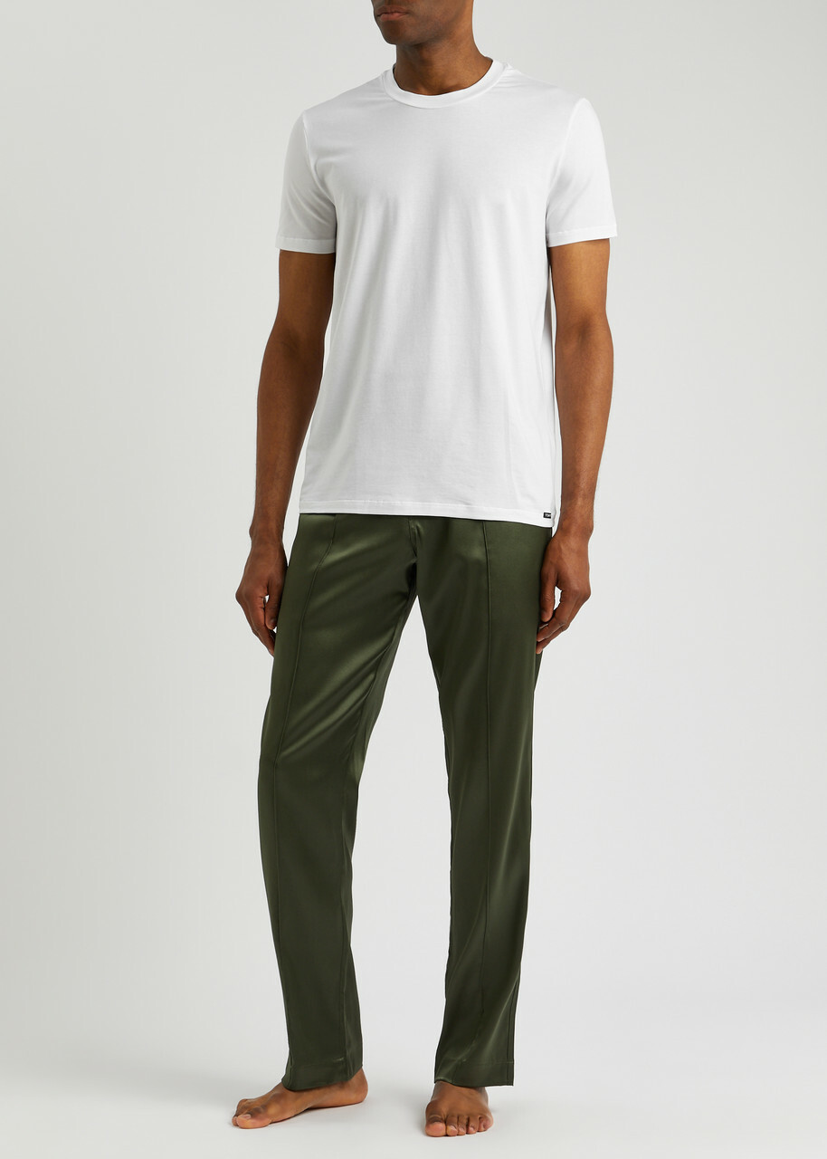 Tom Ford Stretch Jersey T-Shirt, Men's Clothing, White, Cotton Material, Comfortable Fit, Casual Wear