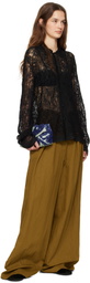 Bode Black Blooming Threadwork Shirt