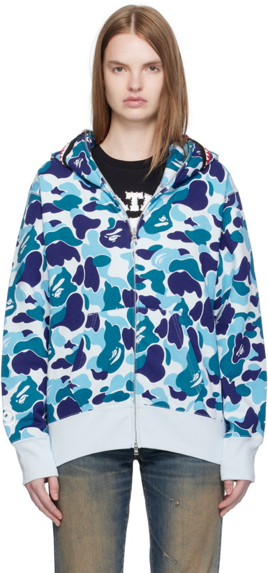 Photo: BAPE Blue ABC Camo Shark Full Zip Hoodie