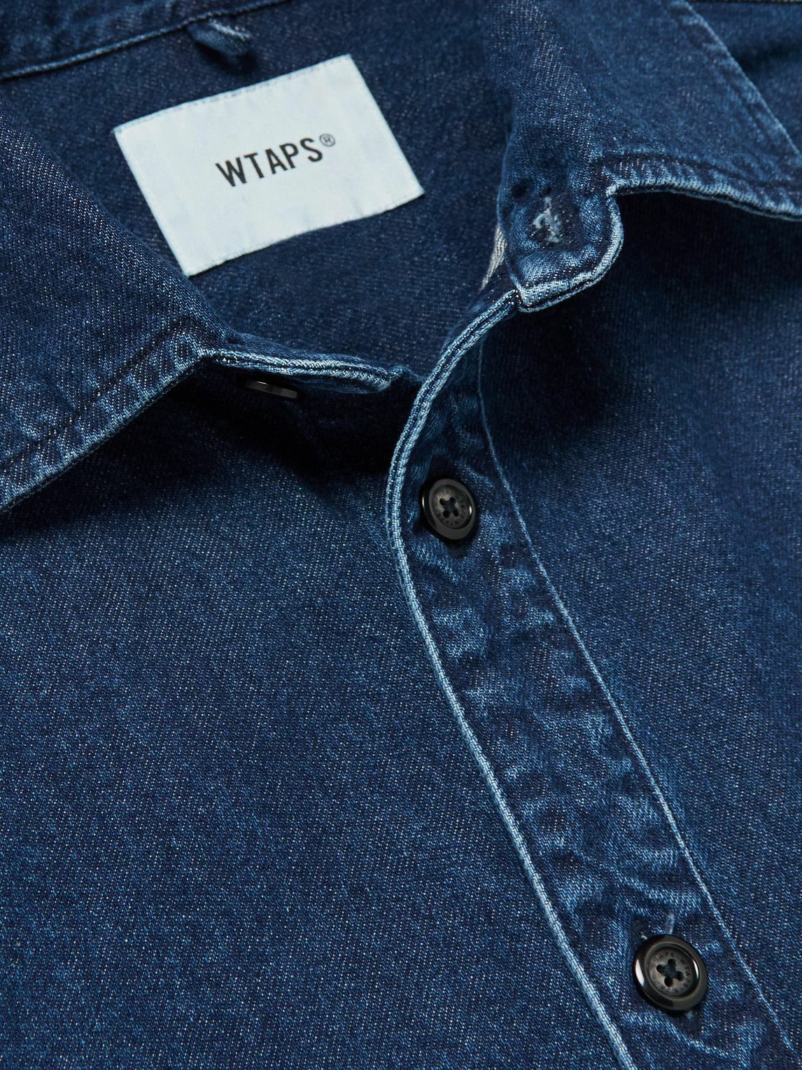 WTAPS - Wcpo Logo-Appliquéd Denim Shirt - Blue WTAPS
