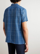 Kardo - Convertible-Collar Embroidered Cotton-Muslin Shirt - Blue