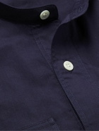 Sebline - Eton Grandad-Collar Cotton-Voile Shirt - Blue