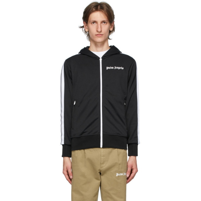 Photo: Palm Angels Black Hooded Classic Track Jacket