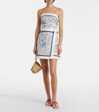 Simkhai Darbie printed linen-blend minidress