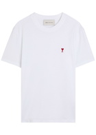 Ami Paris Logo-embroidered Cotton T-shirt White