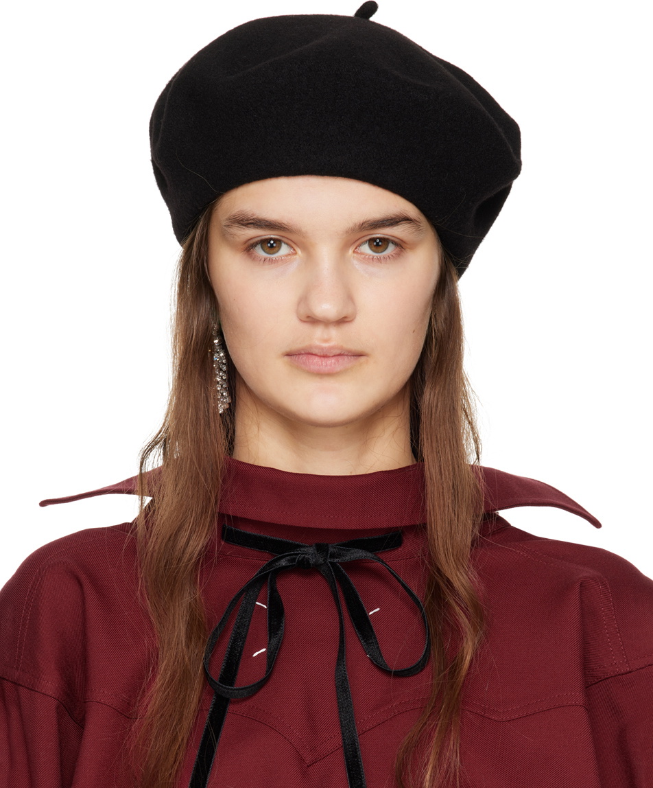 Maison Margiela Black Four Stitches Beret