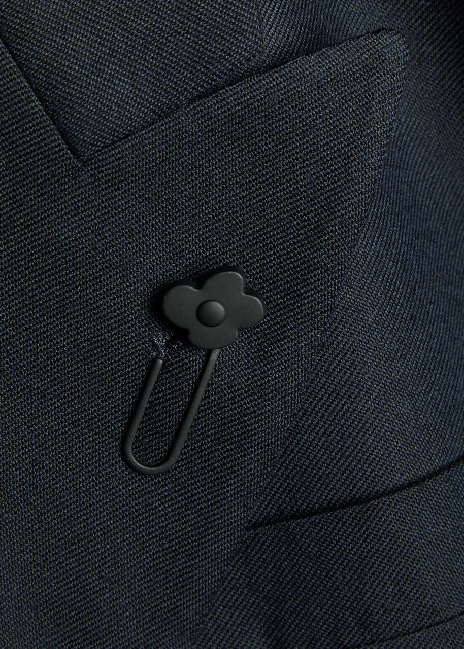 Lardini Double-breasted Cashmere and Wool-blend Blazer Navy