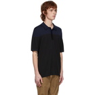 Burberry Black and Navy Silk Cashmere Brayton Polo