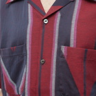 Needles Men's Kimono Jacquard Vacation Shirt in Red Arrow