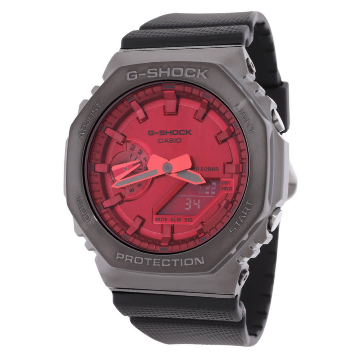 Photo: Casio G-Shock Alarm World Time Quartz Analog-Digital Red Dial Mens Watch GM-2100B-4ADR