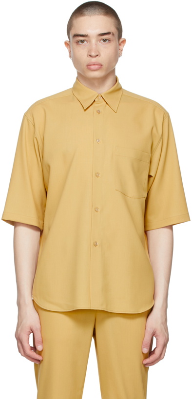 Photo: AURALEE Beige Wool Hard Twist Dobby Shirt