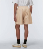 Due Diligence Logo perforated leather shorts
