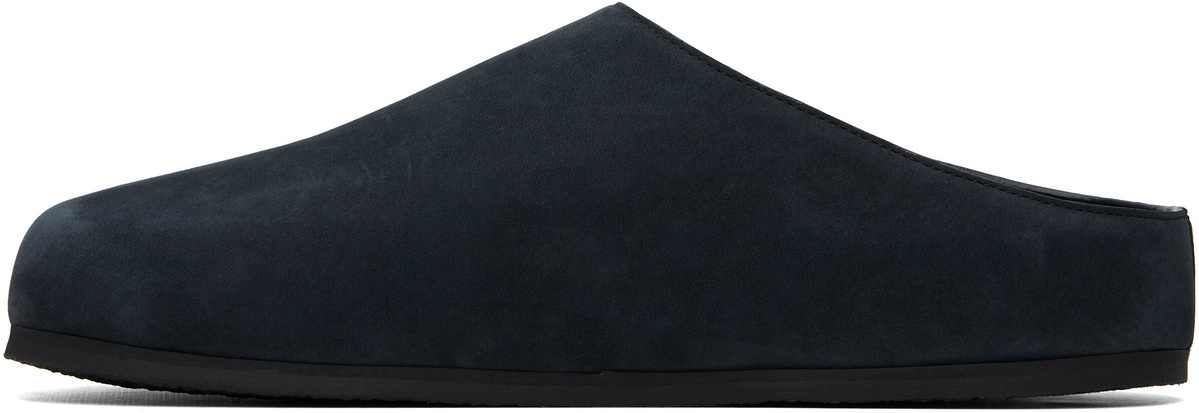 Studio Nicholson Navy Wearing Nabuk Clog Flats