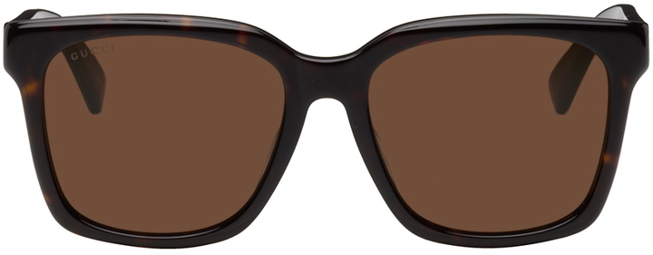 Photo: Gucci Tortoiseshell Rectangular Sunglasses