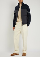 Aurélien Frost Quilted Wool-blend and Shell Jacket Navy