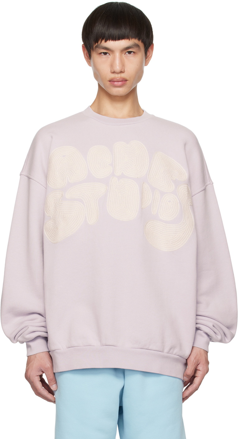 Purple Embroidered Sweatshirt by Acne Studios on Sale