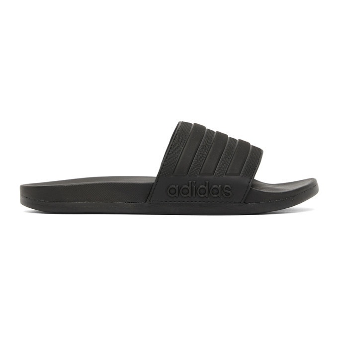 Photo: adidas Originals Black Adilette Comfort Slides