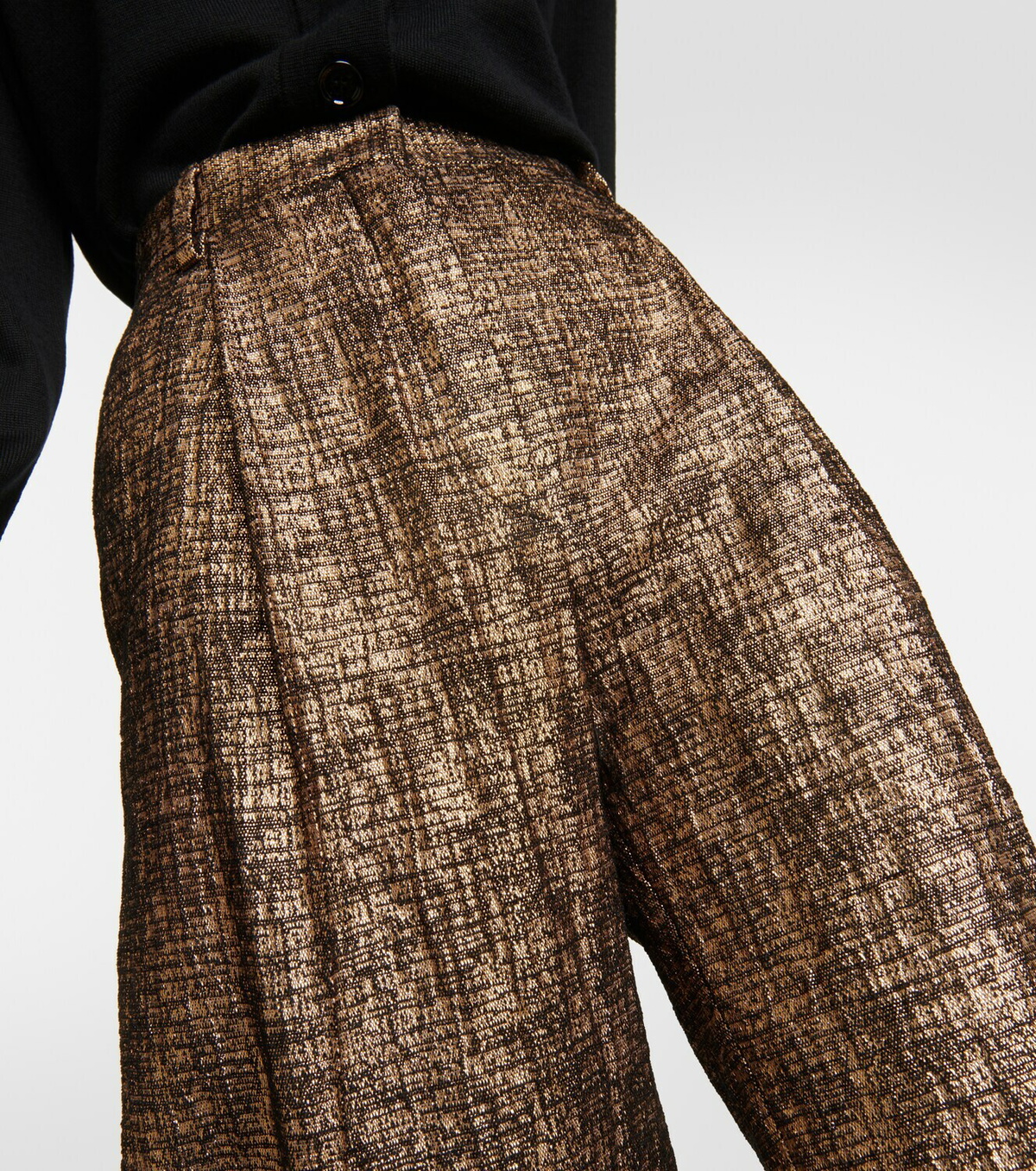 Dries Van Noten High-rise tweed straight pants Dries Van Noten
