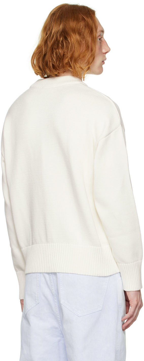 AMI Paris White Ami de Cœur Sweater AMI