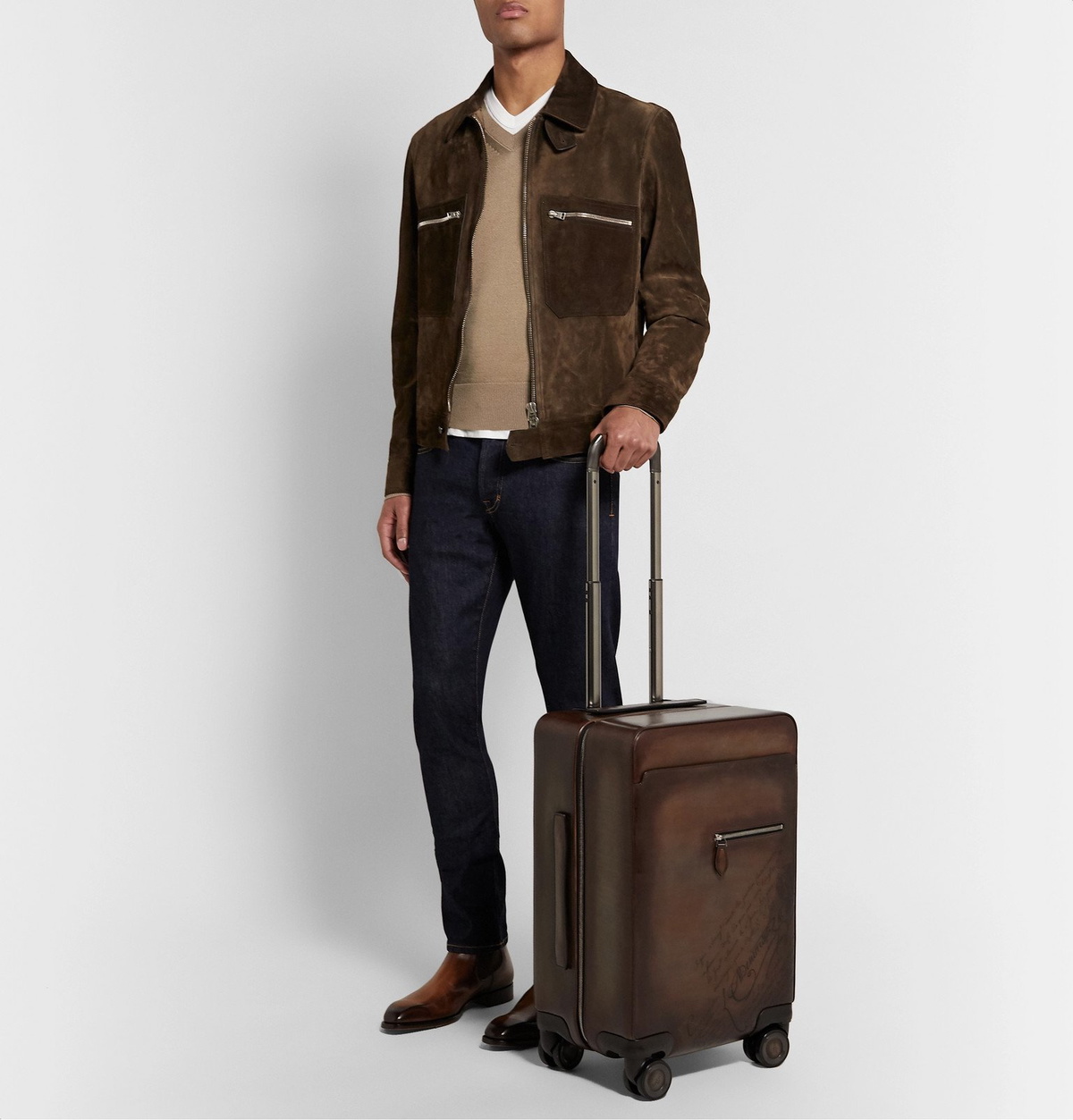 Berluti - Formula 1000 Scritto Leather Suitcase - Brown Berluti