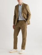 MP Massimo Piombo - Andy Straight-Leg Pleated Cotton-Blend Twill Trousers - Brown