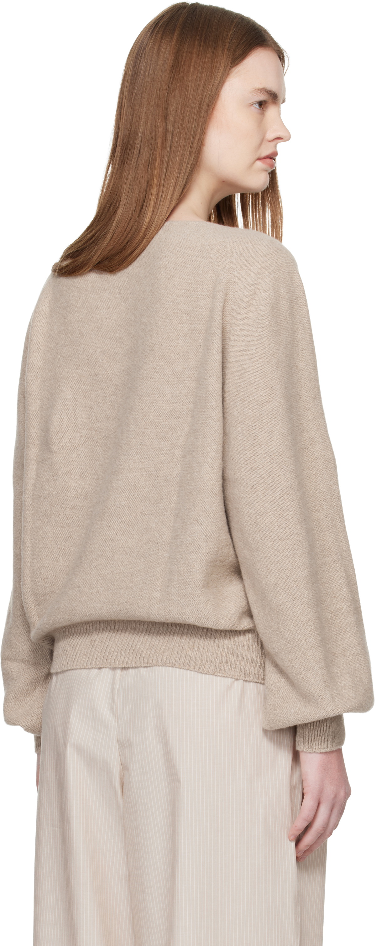 Baserange Beige Soar V Neck Sweater