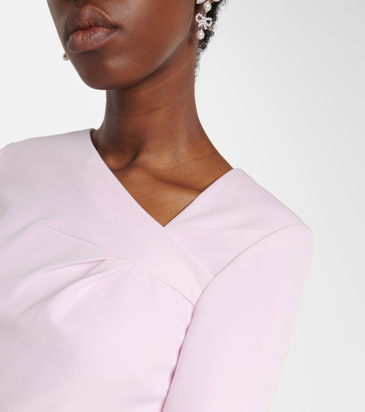 Roland Mouret Asymmetric draped crêpe midi dress