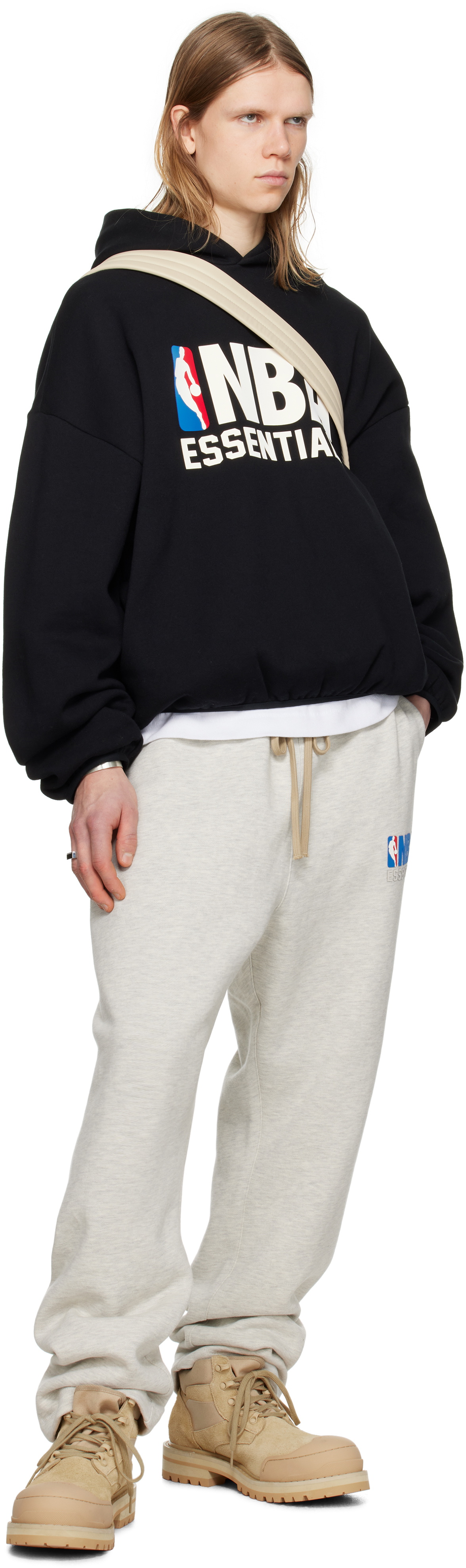 Fear of God ESSENTIALS Black NBA Pull Over Hoodie