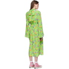Les Reveries Green Floral Silk Dress