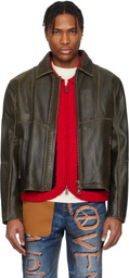 Andersson Bell SSENSE Exclusive Brown Dreszen Zip-Up Leather Jacket