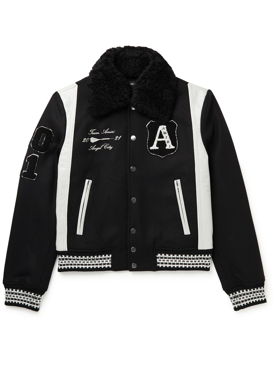 AMIRI cropped varsity jacket - Black