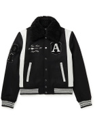 AMIRI - Always on Point Embellished Wool-Blend Twill Varsity Jacket - Black