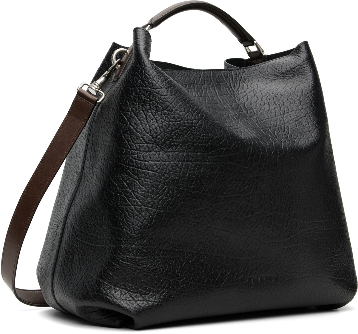 Dries Van Noten Black Leather Sling Bag