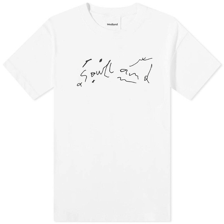Photo: Soulland Men's Scribble Logo T-Shirt in White
