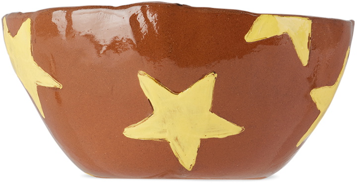 Photo: Harlie Brown Studio SSENSE Exclusive Brown & Yellow Stars Delight Cereal Bowl