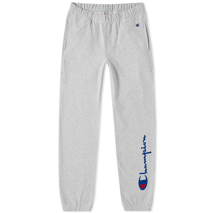 Photo: Champion Reverse Weave Women's Script Logo Sweat Pant Grey Melange